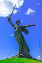 Statue woman with a sword mamaev mound russia volgograd