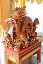 Sculpture wood dragon Royalty Free Stock Photo