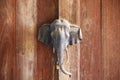 Sculpture wood elephant handle door Royalty Free Stock Photo