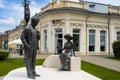 Statue of writer Otilia Marchi? and poet Ady Endre situated in the center of Carei city, Romania