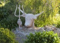 Sculpture of Zeus-bull with trident in his hand. Australia. Royalty Free Stock Photo