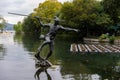 Sculpture of Zhang Shun at Yongjin Pond by West Lake