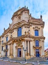 The sculptured facade of St Nicholas Church, Malostranske Lesser Quarter Square, Prague, Czech Republic