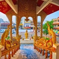 Panorama of the porch of Wat Buppharam, Chiang Mai, Thailand