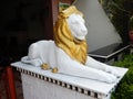 Sculptured golden maned lion