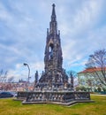 The sculptured Kranner\'s Fountain, Prague, Czechia