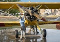 Sculptured replica of a Stearman Kaydet bi-plane in the Norman Centennial Plaza Four.