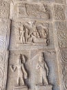 The sculptured stones found in Hampi, Karnataka, India