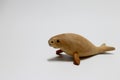 Sculptured wood of the extinct Steller's sea cow isolate on white background.