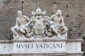 Sculptures above an entrance to the Vatican Museum in Rome