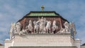 Sculptures at The Austrian National Library entrance timelapse, Josefsplatz, Vienna, Austria