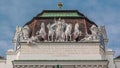 Sculptures at The Austrian National Library entrance timelapse, Josefsplatz, Vienna, Austria