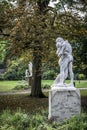 sculptures in autumn season in Jardin des plantes