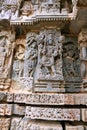 Sculptures of Bahirava, a form of Shiva, Kedareshwara Temple, Halebid, Karnataka