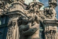 Sculptures, bas reliefs and architectural details of Zwinger Palace. Royalty Free Stock Photo