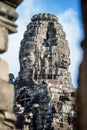 Sculptures at Bayon Temple in Siem Reap Cambodia Royalty Free Stock Photo