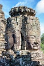 Sculptures at Bayon Temple in Siem Reap Cambodia Royalty Free Stock Photo
