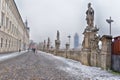 Sculptures and Church of St. James, Kutna Hora Royalty Free Stock Photo