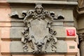 Sculptures and decorative elements of Modernist, Art Nouveau and Art Deco buildings, in Central Prague, Czechia