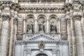 Sculptures On The Door Frame Of The Baroque Church In Malta