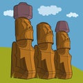 Sculptures of Easter island Rapa Nui