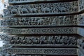 Sculptures of elephants, lions horses etc. Hoysalesvara Temple, Halebid, Karnataka