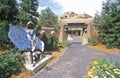 Sculptures at the entrance to the Inn of Loretto in Santa Fe, NM Royalty Free Stock Photo