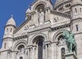 Sculptures on the facade of the Sacre Coeur in Paris Royalty Free Stock Photo