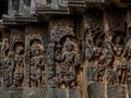 Sculptures and Friezes on the outer walls of Hoysaleswara Temple at Halebidu