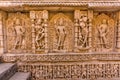 Sculptures of god and goddesses at Rani ki vav in Patan, Gujarat Royalty Free Stock Photo