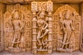 Sculptures of god and goddesses at Rani ki vav in Patan, Gujarat