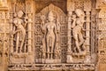 Sculptures of god and goddesses at Rani ki vav in Patan, Gujarat Royalty Free Stock Photo