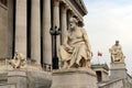 Sculptures of Greek philosophers at the Parliament building of Austria. Royalty Free Stock Photo