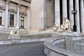 Sculptures of Greek philosophers at the Parliament building of Austria. Royalty Free Stock Photo