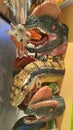 Sculptures of the heads of some wild animals are displayed and sold in shopping malls as teaching tools