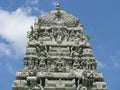Sculptures of Hindu Gods on top of Hindu temples