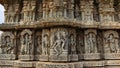 Sculptures of Indian Gods and Lord Vishnu Sitting on snake throne, Lakshminarsimha Temple, Javagal , Hassan, Karnataka