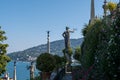 The sculptures on Isola Bella. One of the beautiful Borromean Islands of Lago Maggiore in Italy Royalty Free Stock Photo