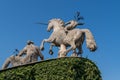 The sculptures on Isola Bella. One of the beautiful Borromean Islands of Lago Maggiore in Italy Royalty Free Stock Photo