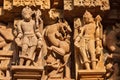 Sculptures on Khajuraho temples