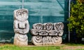 Sculptures located near the Rudolf Schweitzer-Cumpana art gallery Royalty Free Stock Photo