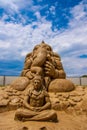 Sculptures made of sand in the Sand Sculpture Museum in Antalya