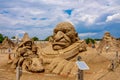 Sculptures made of sand in the Sand Sculpture Museum in Antalya