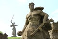 Sculptures on Mamaev Kurgan in Russia, WWII historical memorial