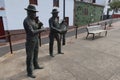 Sculptures of musicians at the monument dedicated to Las Libreas, typical dance of the El Palmar Valley. Tenerife, Spain