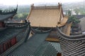 Sculptures of mythical beasts can be seen on the roofs of some temple buildings