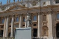 Sculptures n front of Saint Peter Church, at Piazza San Pietro, Rome, Italy Royalty Free Stock Photo