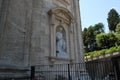 Sculptures n front of Saint Peter Church, at Piazza San Pietro, Rome, Italy