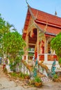 The Naga serpents at Wat Phra That Mae Yen Ubosot, Pai, Thailand