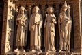 Sculptures of the Notre Dame de Paris Royalty Free Stock Photo